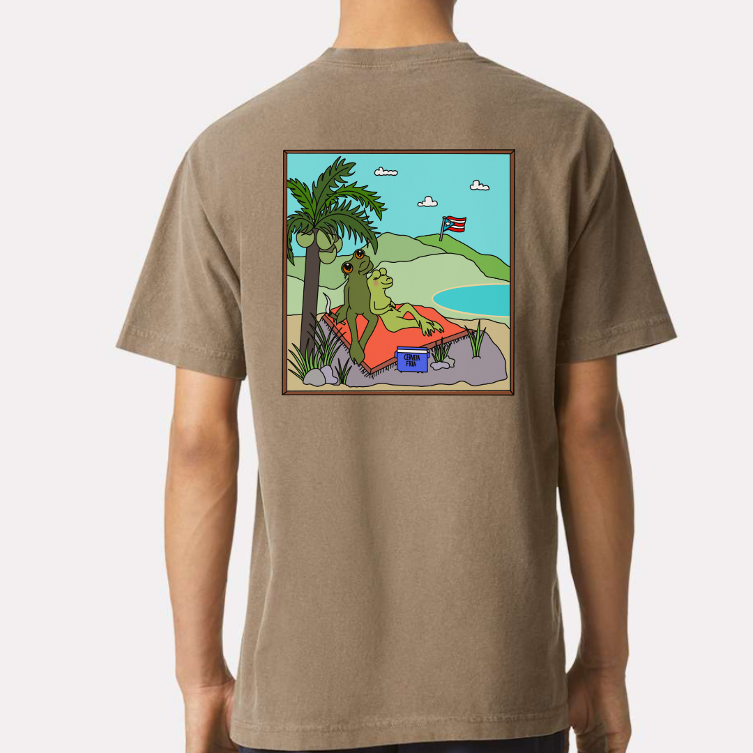 “Coqui en la playa” Short Sleeve Oversized T-Shirt